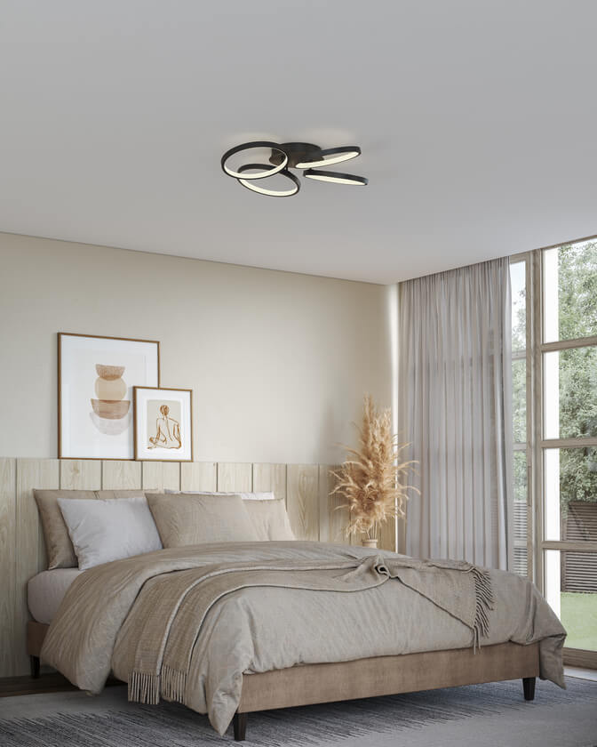 4-ring flush mount, 5CCT - Black