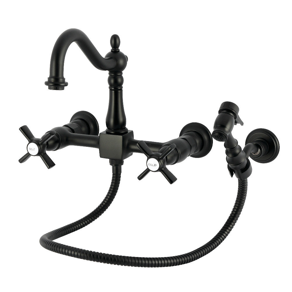 Millennium Wall Mount Kitchen Faucet in Matte Black