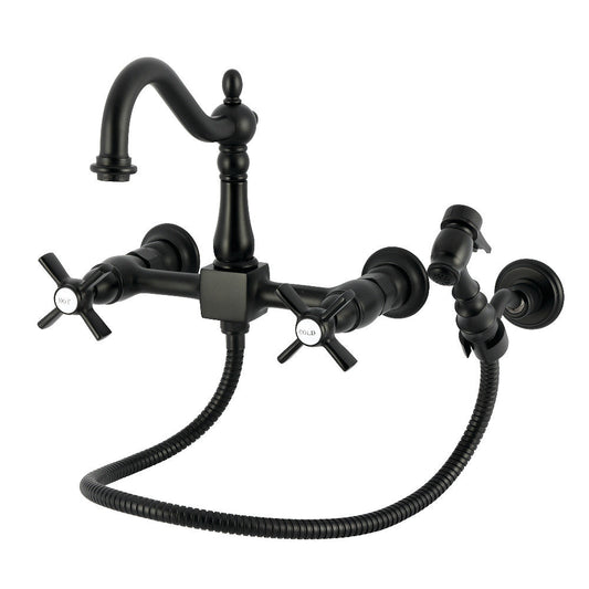 Millennium Wall Mount Kitchen Faucet in Matte Black