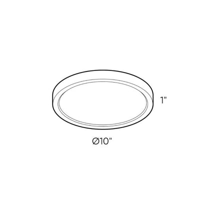 Round Flush Mount, universal 120V-347V, 0-10V dimming