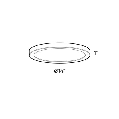 Round Flush Mount, universal 120V-347V, 0-10V dimming