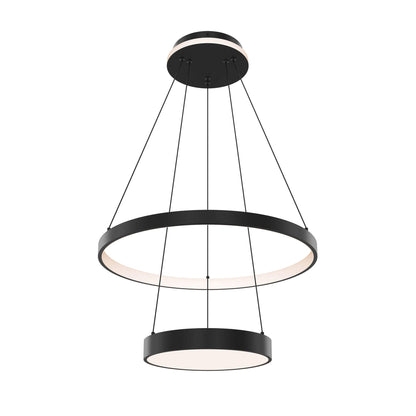 Two-tier 20-inch pendant, two-zone lighting with a lit canopy
