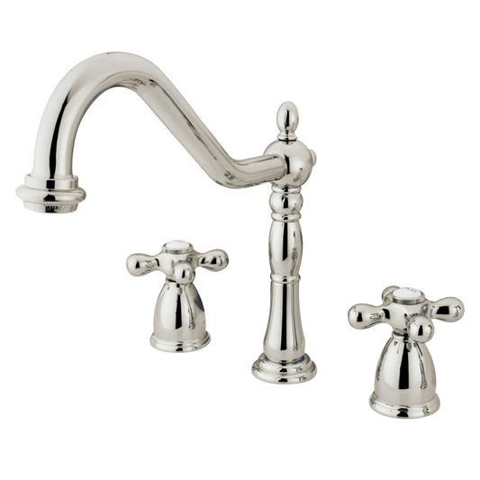Heritage Widespread Kitchen Faucet in Polished Nickel