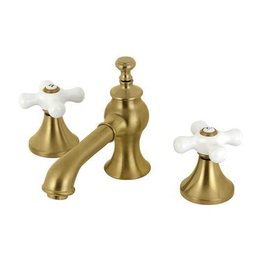 Vintage Widespread Bathroom Faucet in Brushed Brass