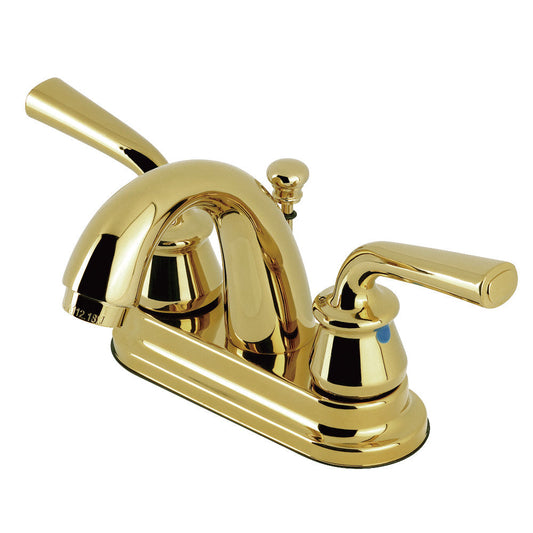 Restoration 4 Inch Centerset Bathroom Faucet in Polished Brass