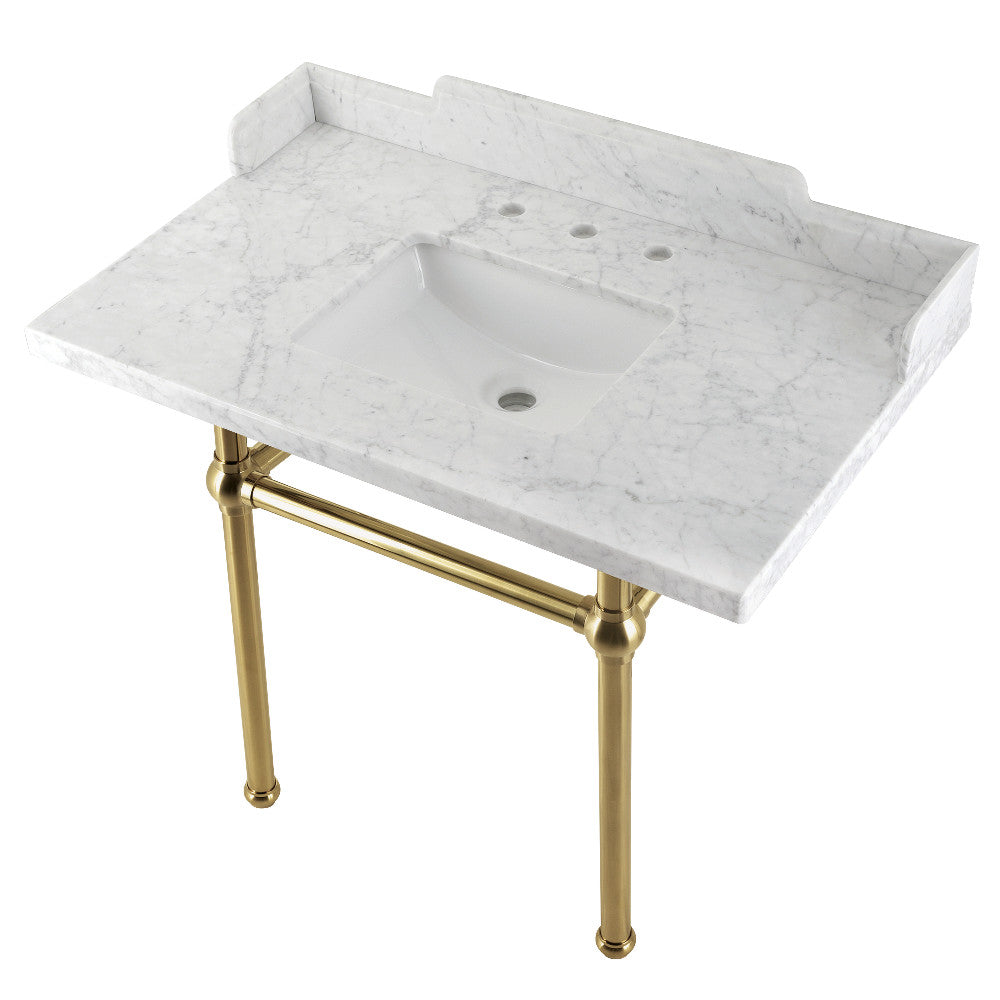 Pemberton 36 Inch Console Sink in Carrara Marble