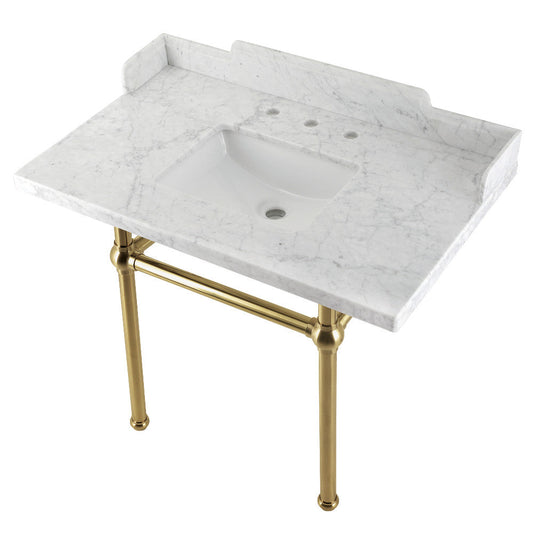 Pemberton 36 Inch Console Sink in Carrara Marble
