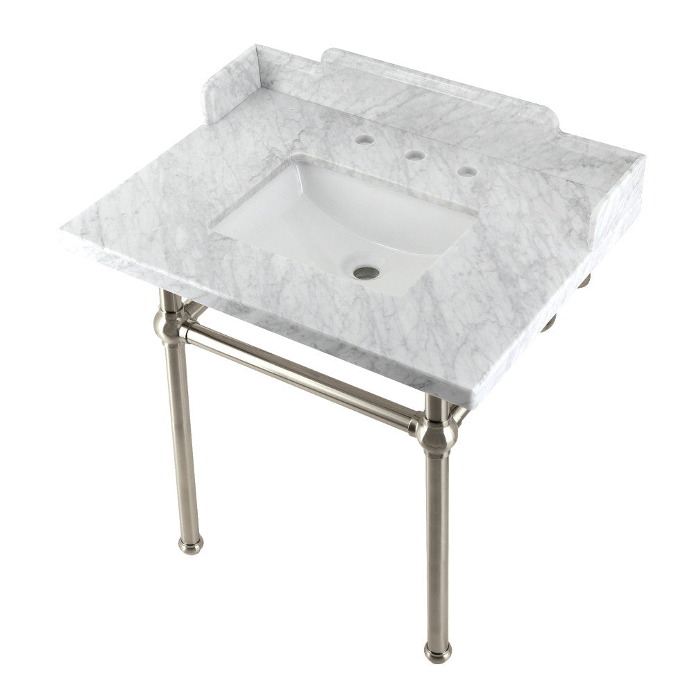 Pemberton 30 Inch Console Sink in Carrara Marble