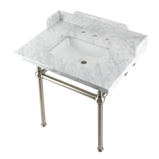 Pemberton 30 Inch Console Sink in Carrara Marble