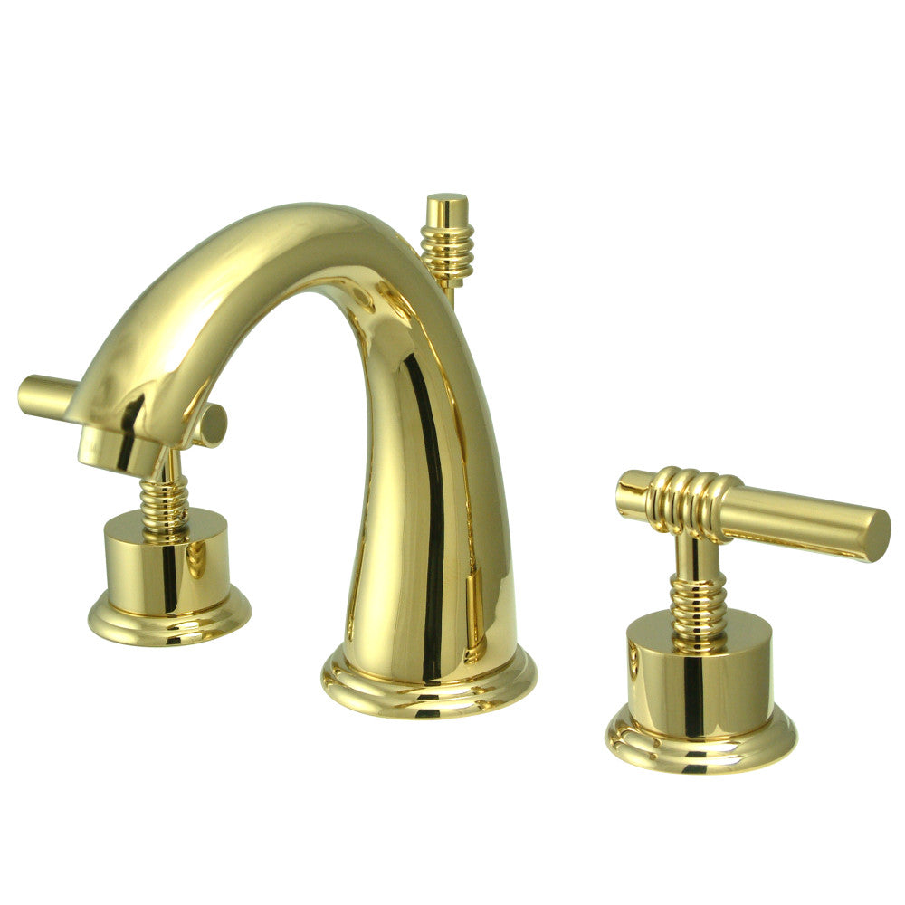 Milano Widespread Bathroom Faucet in Polished Brass