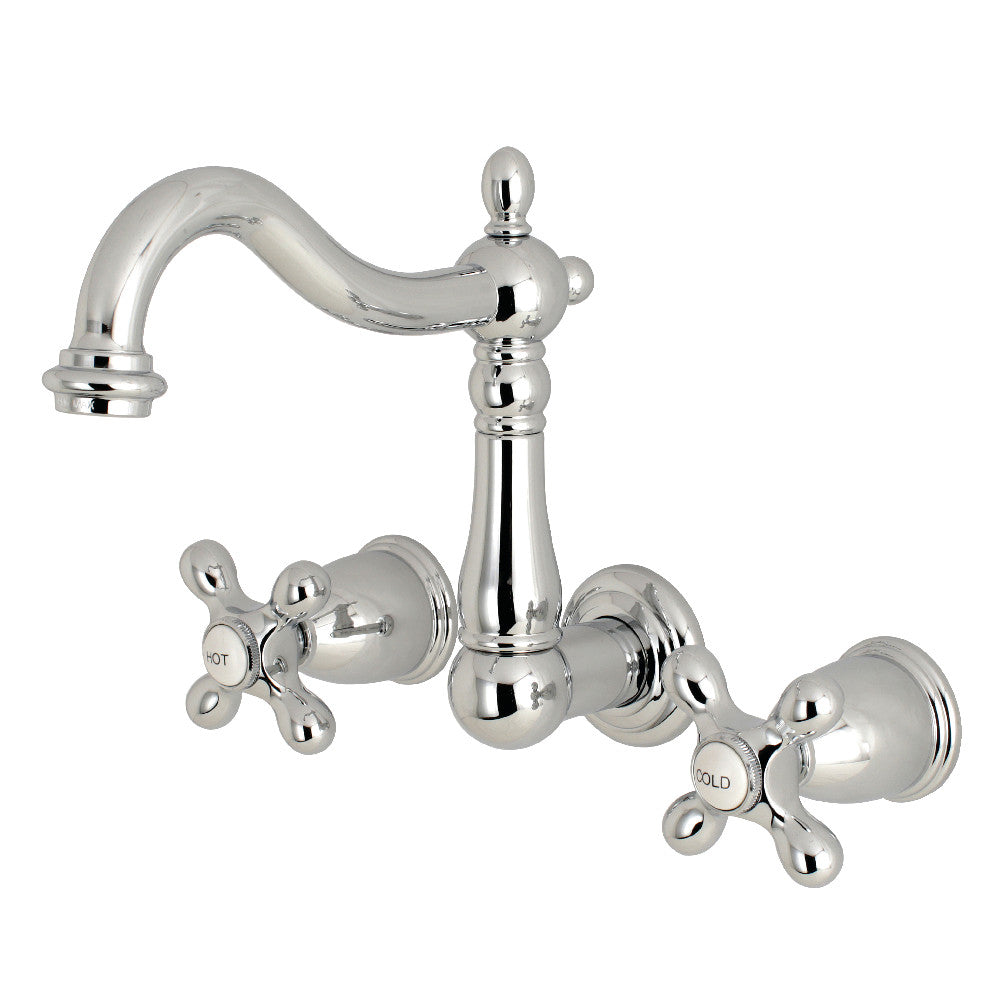 Heritage Wall-Mount Bathroom Faucet in Polished Chrome