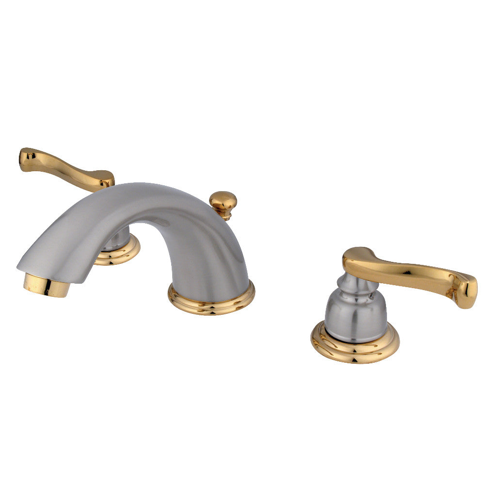 Royale Widespread Bathroom Faucet in Brushed Nickel/Polished Brass