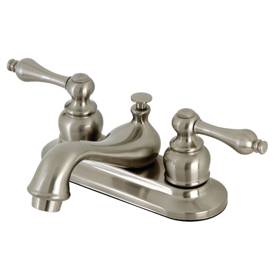 Restoration 4 Inch Centerset Bathroom Faucet in Brushed Nickel