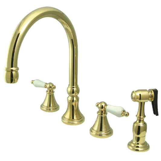 Governor Widespread Kitchen Faucet in Polished Brass