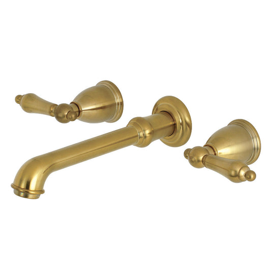 English Country Wall-Mount Bathroom Faucet in Brushed Brass