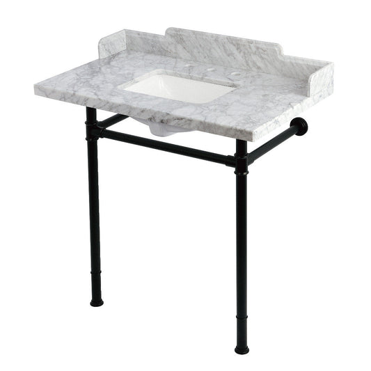 Wesselman 36 Inch Console Sink in Carrara Marble