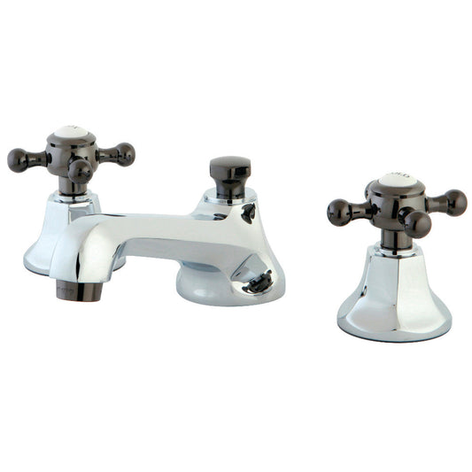 Water Onyx Widespread Bathroom Faucet in Polished Chrome/Black Stainless Steel