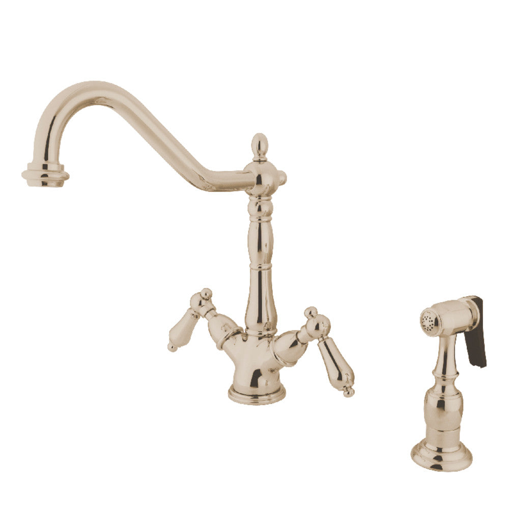 Heritage Two Handle Single-Hole Kitchen Faucet in Polished Nickel