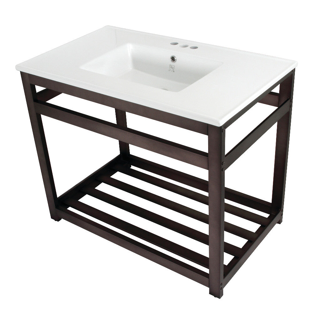 Quadras 37.38 Inch Console Sink in White
