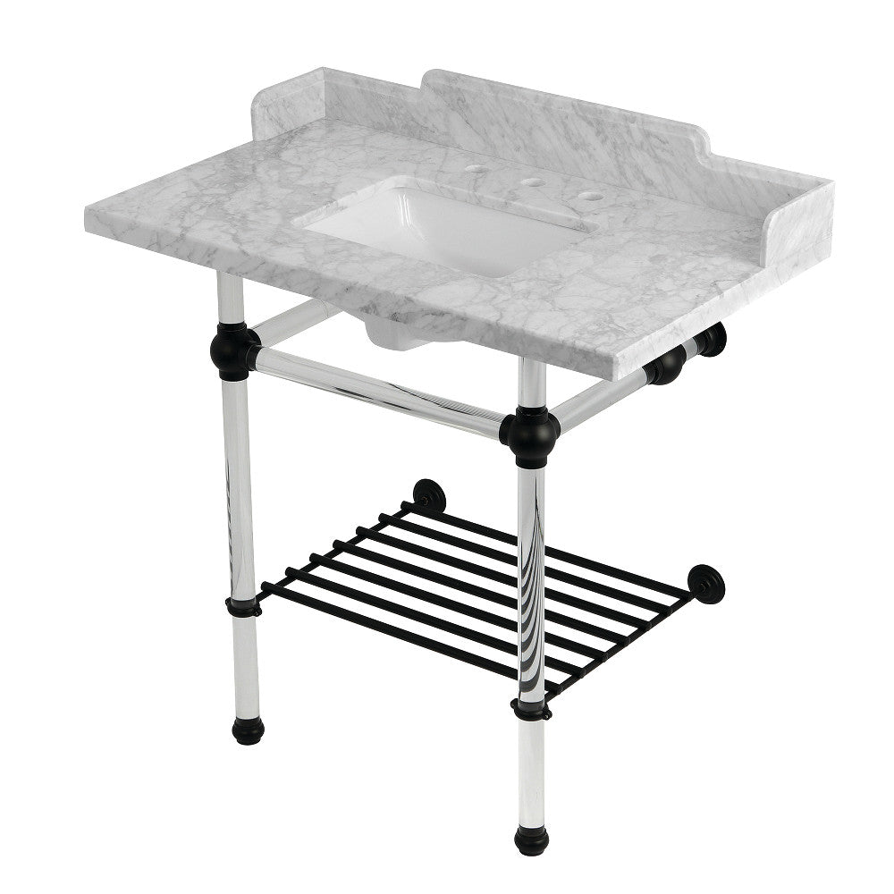Pemberton 36 Inch Console Sink in Carrara Marble
