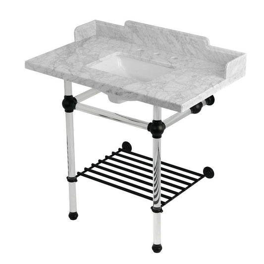 Pemberton 36 Inch Console Sink in Carrara Marble