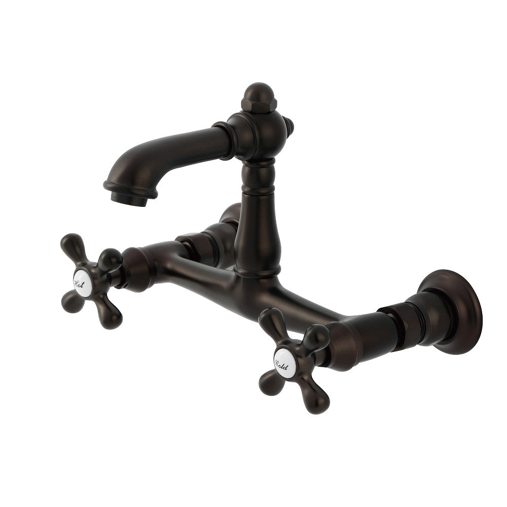 English Country Wall-Mount Bathroom Faucet in Oil Rubbed Bronze