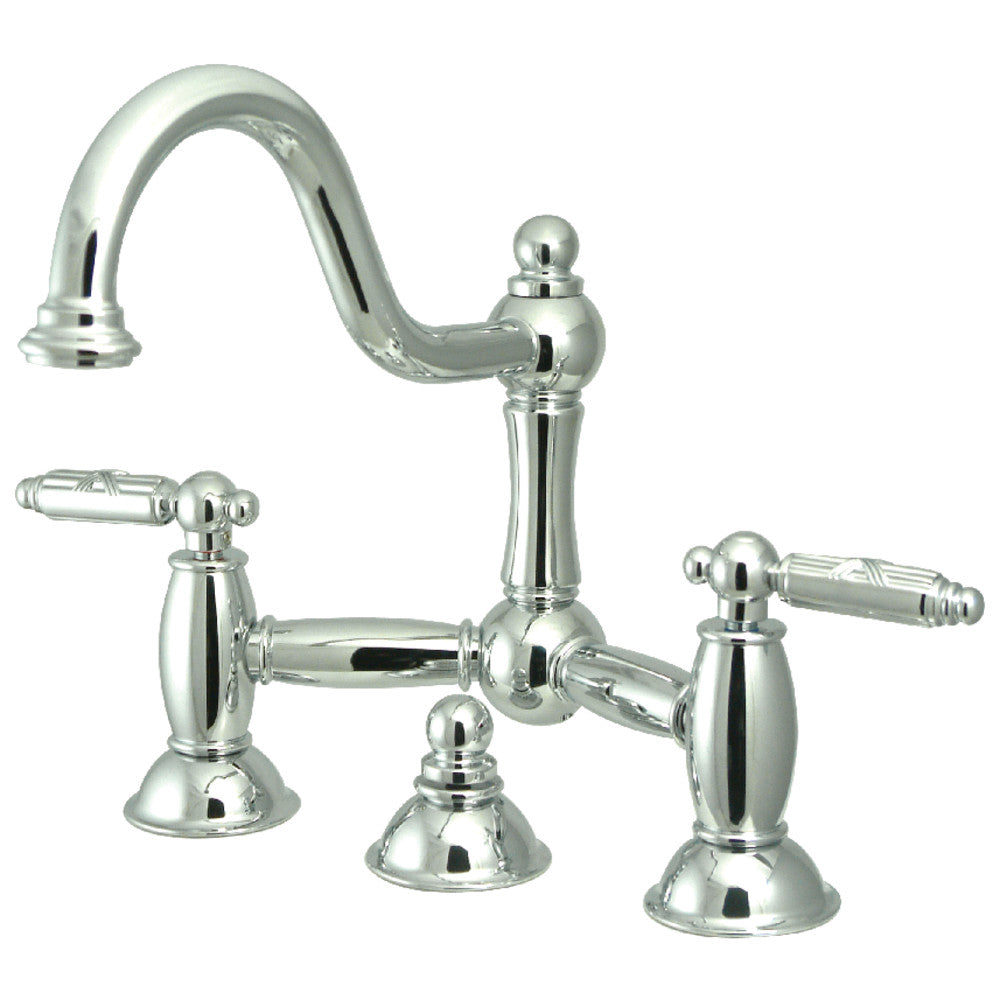Restoration Bridge Bathroom Faucet in Polished Chrome