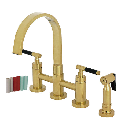 Kaiser Bridge Kitchen Faucet in Brushed Brass