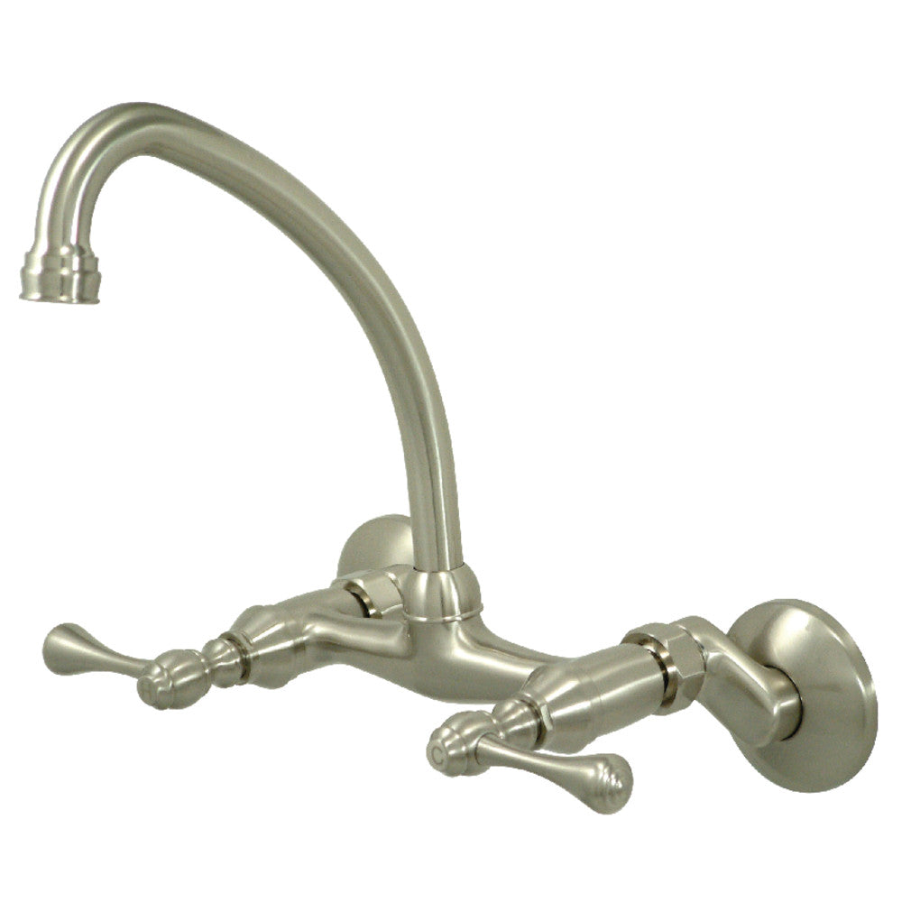 Kingston Wall Mount Kitchen Faucet in Brushed Nickel