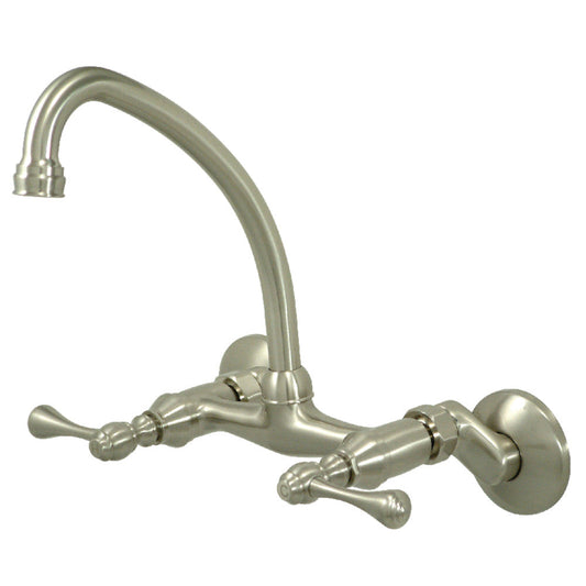 Kingston Wall Mount Kitchen Faucet in Brushed Nickel