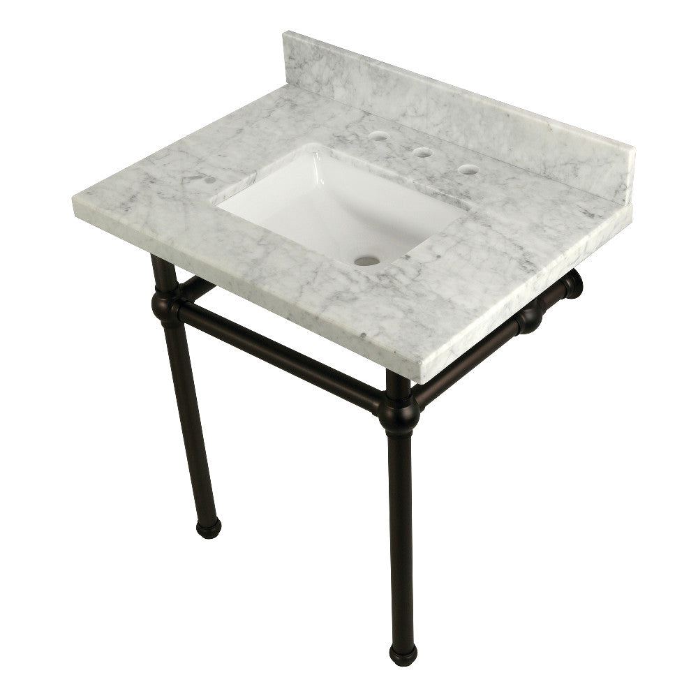 Templeton 30 Inch Console Sink in Carrara Marble