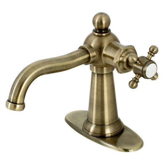 Nautical Single-Hole Bathroom Faucet in Antique Brass