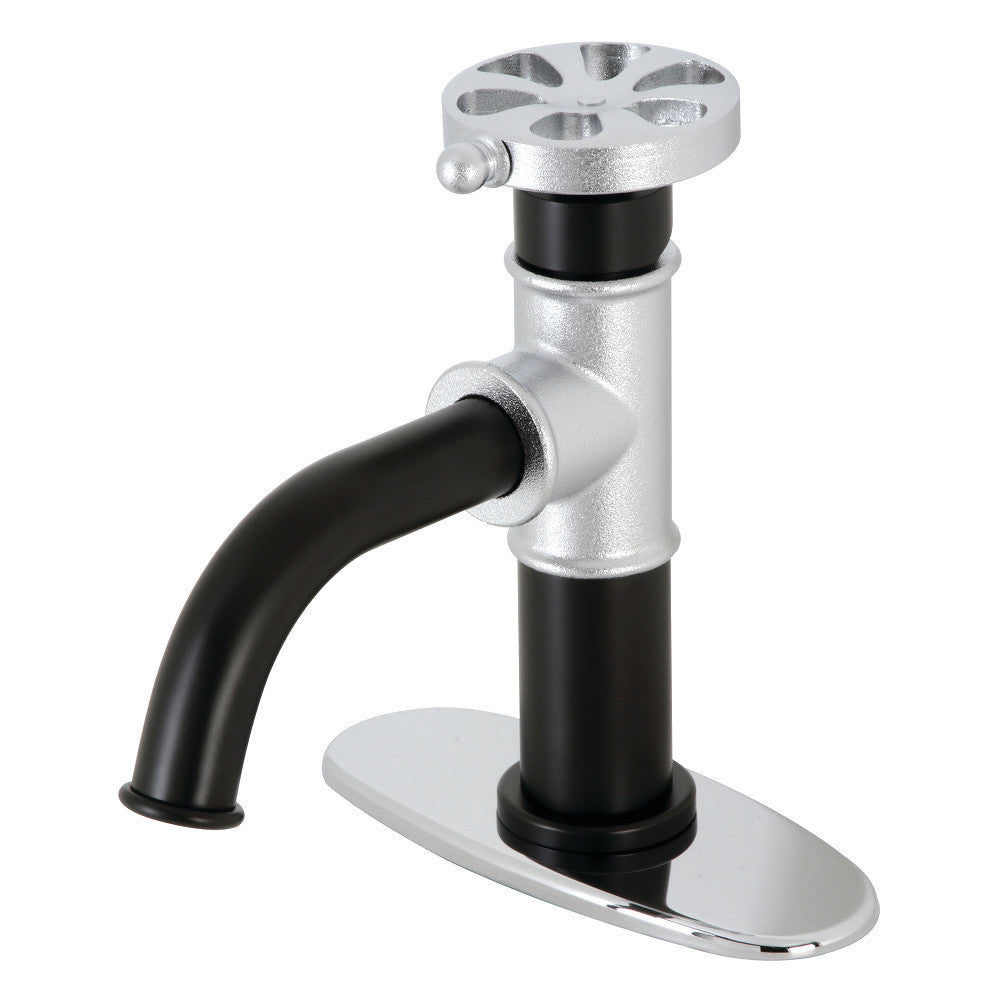 Belknap Single-Hole Bathroom Faucet in Matte Black/Polished Chrome