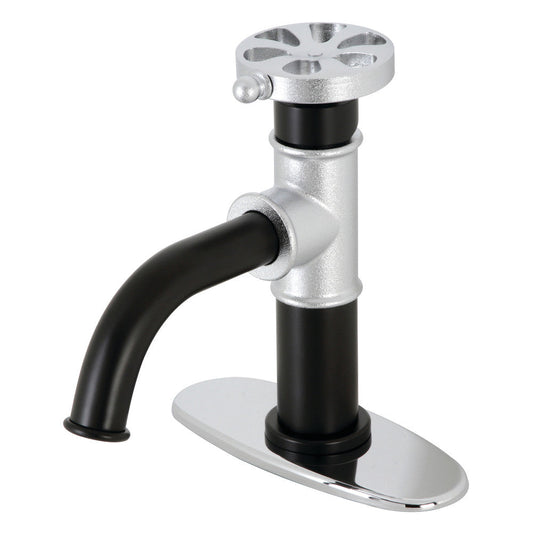 Belknap Single-Hole Bathroom Faucet in Matte Black/Polished Chrome