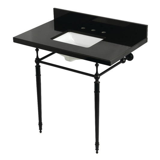 Edwardian 36 Inch Console Sink in Black