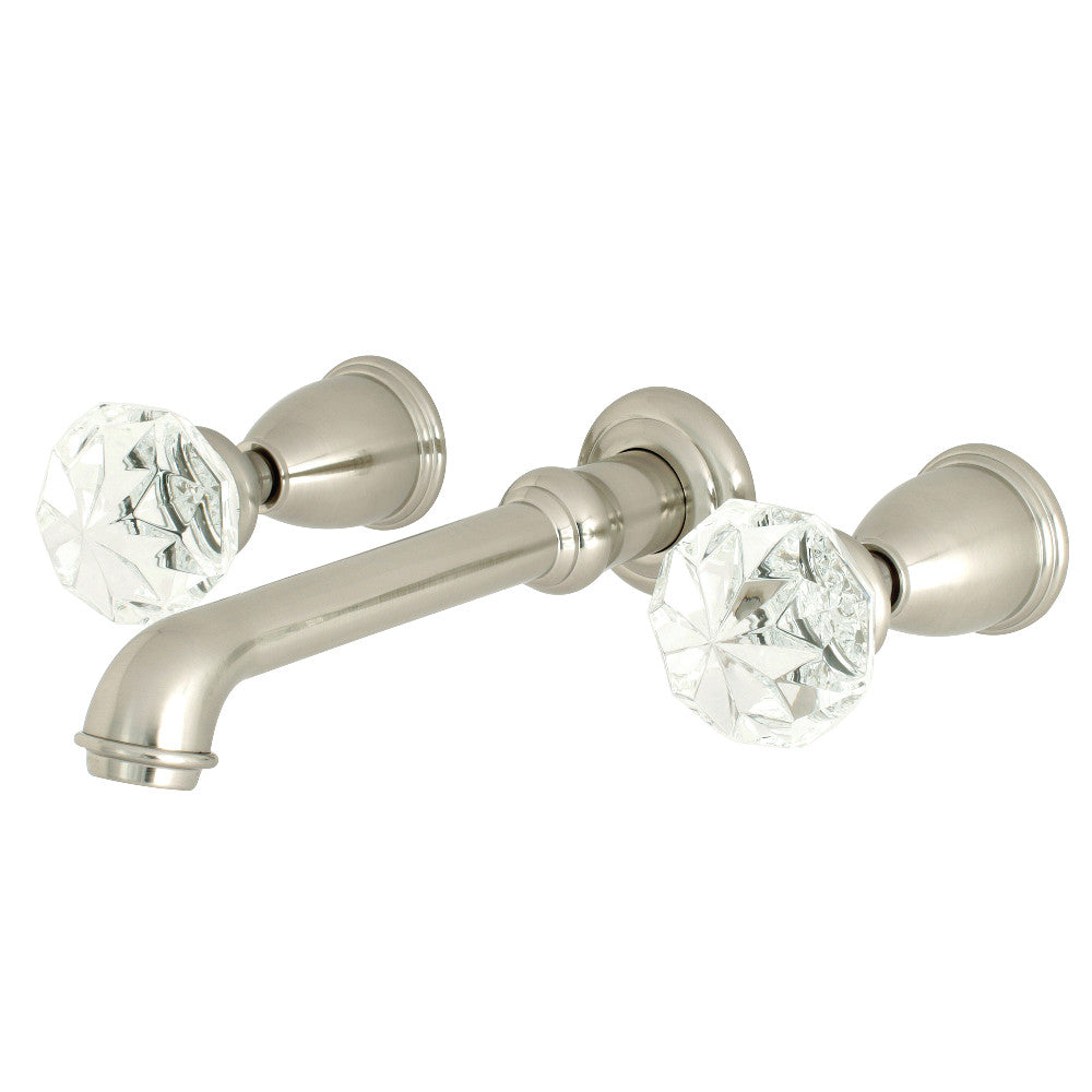 Krystal Onyx Wall-Mount Bathroom Faucet in Brushed Nickel