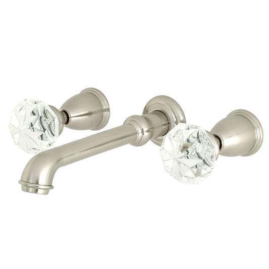 Krystal Onyx Wall-Mount Bathroom Faucet in Brushed Nickel