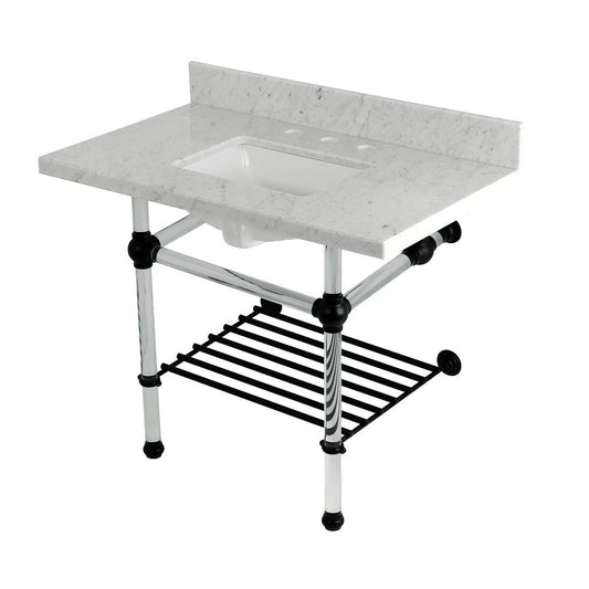 Templeton 36 Inch Console Sink in Carrara Marble