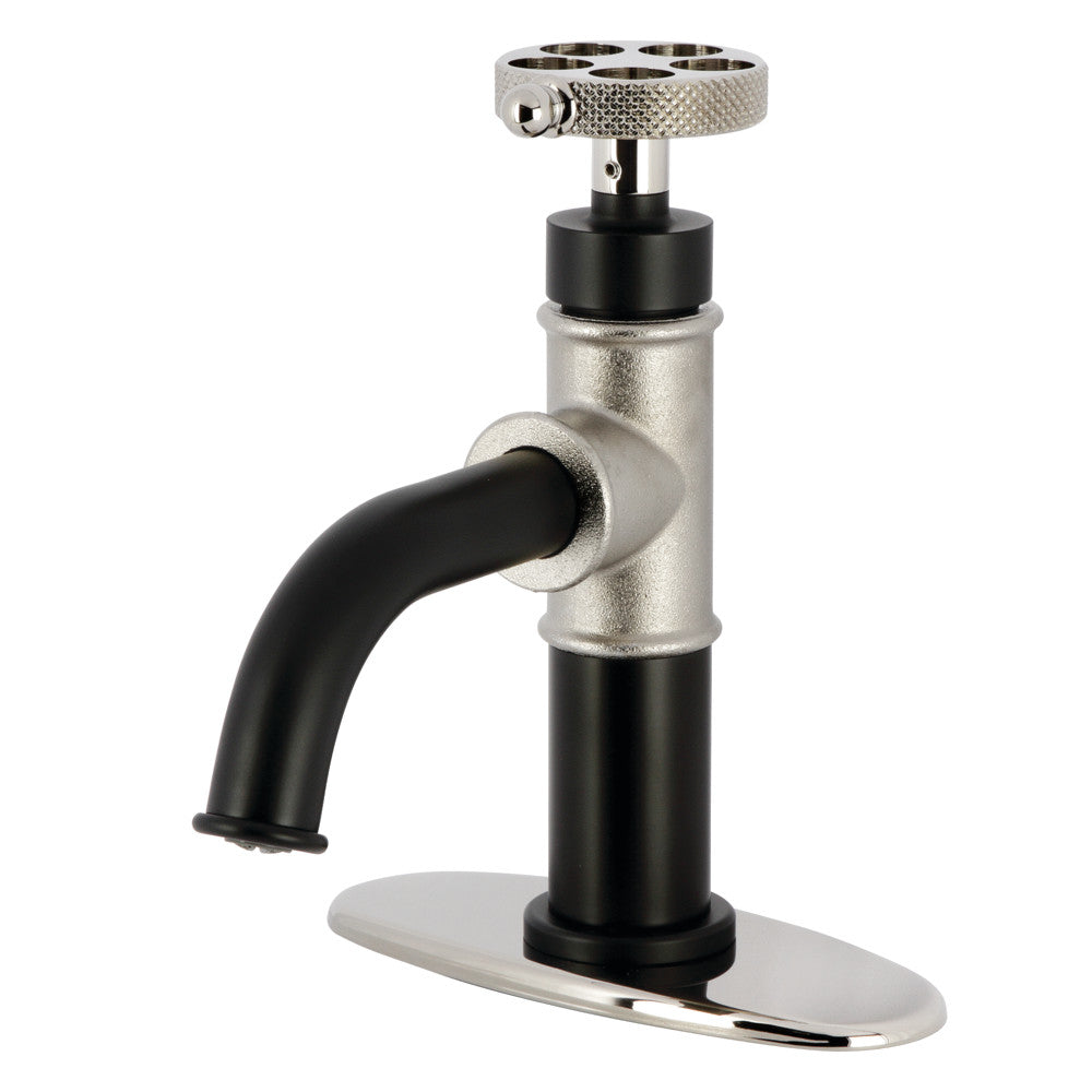 Webb Single-Hole Bathroom Faucet in Matte Black/Polished Nickel