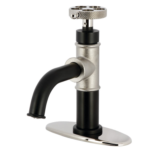 Webb Single-Hole Bathroom Faucet in Matte Black/Polished Nickel