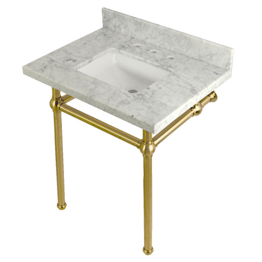 Templeton 30 Inch Console Sink in Carrara Marble