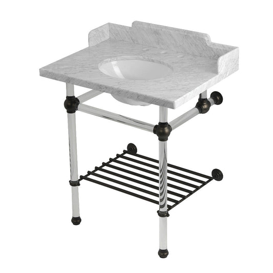 Pemberton 30 Inch Console Sink in Carrara Marble