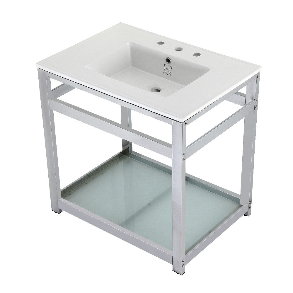 Quadras 31.13 Inch Console Sink in White