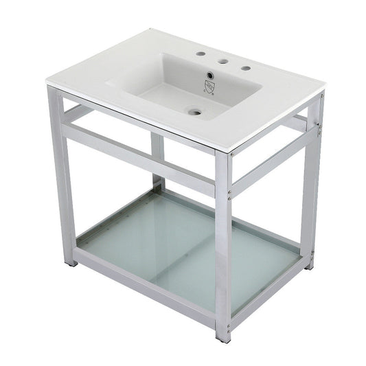 Quadras 31.13 Inch Console Sink in White