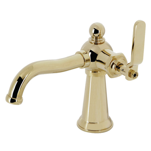 Knight Single-Hole Bathroom Faucet in Polished Brass