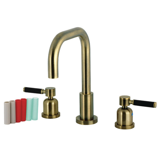 Kaiser Widespread Bathroom Faucet in Antique Brass