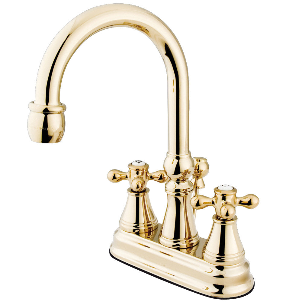 Restoration 4 Inch Centerset Bathroom Faucet in Polished Brass