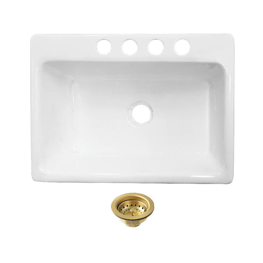 Towne 36 Inch Undermount Kitchen Sink in White