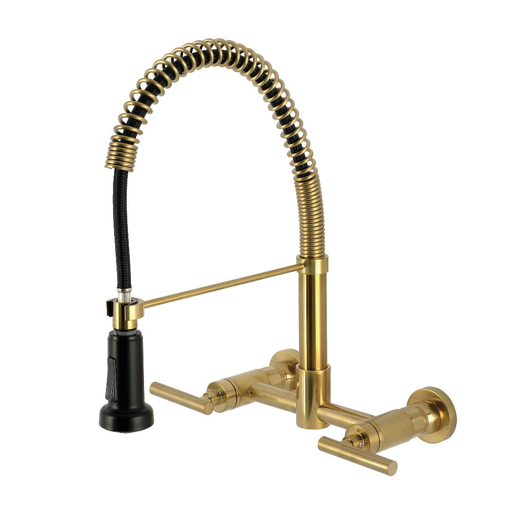Manhattan Pre-Rinse Kitchen Faucet in Brushed Brass