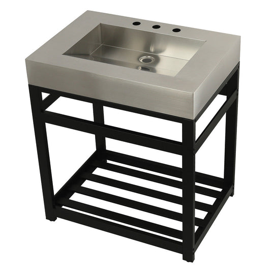 Kingston Commercial 31 Inch Console Sink in Brushed Black